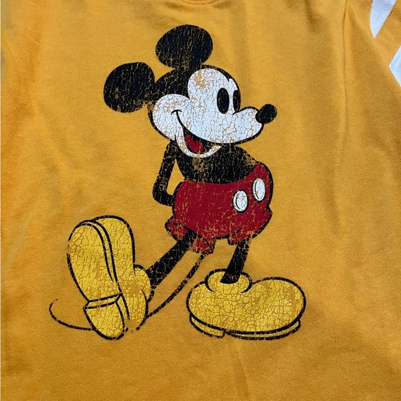 Disney NWT Yellow Mickey Mouse Sporty Graphic Long Sleeve Sweatshirt Size Small - Picture 5 of 9
